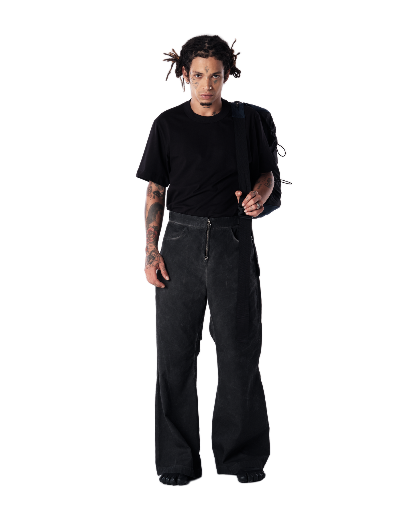 CALÇA NAMAN WIDE STONED PRETO