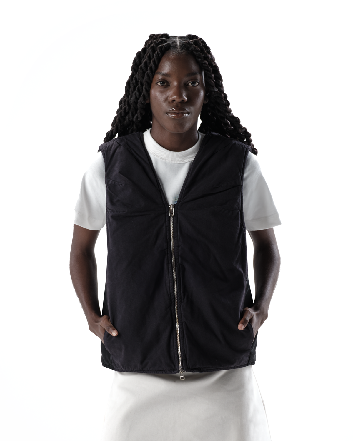 SSUNA DARK GREY PUFFER VEST