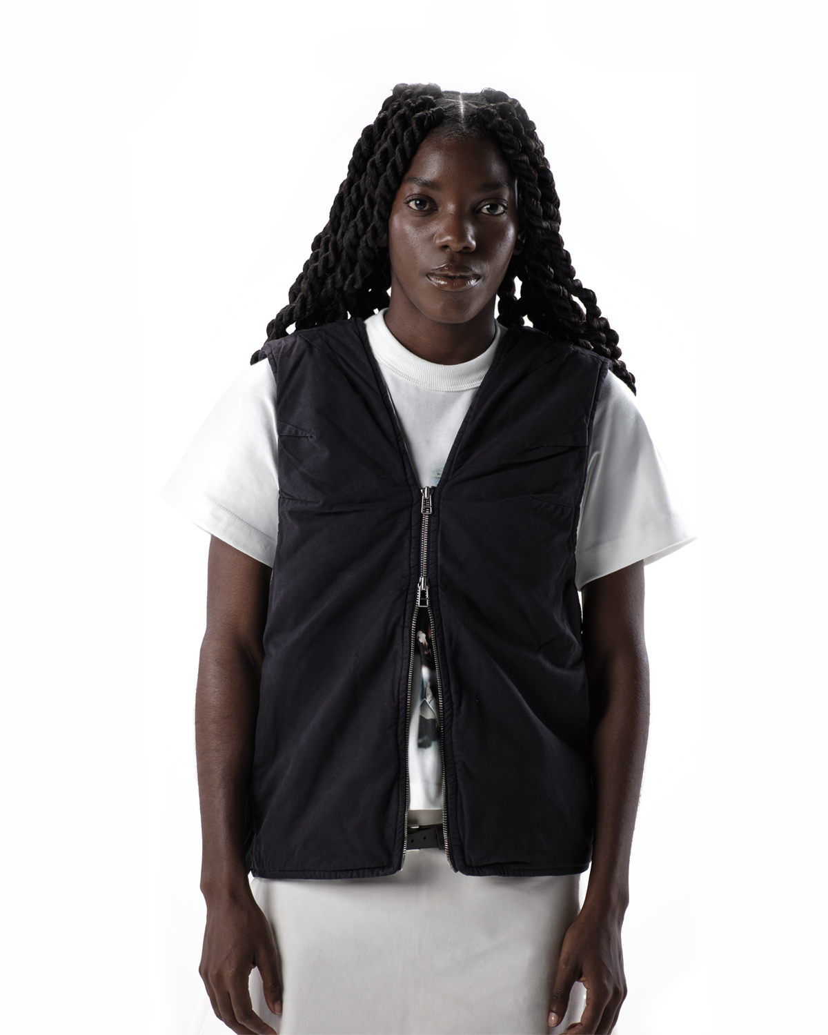 SSUNA DARK GREY PUFFER VEST